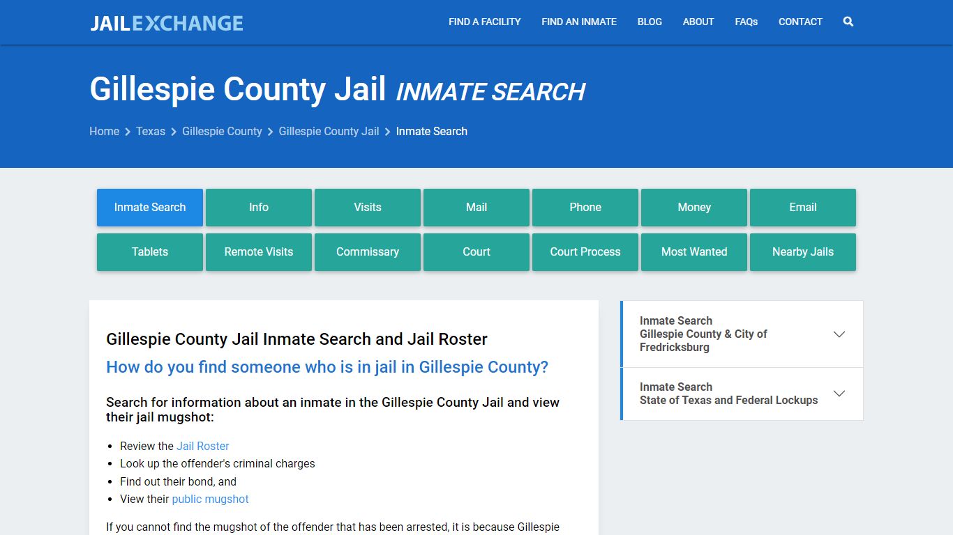 Inmate Search: Roster & Mugshots - Gillespie County Jail, TX